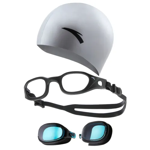 Swimming cap anti-fog, nylon set for swimming, silicone swimming pool for men and women