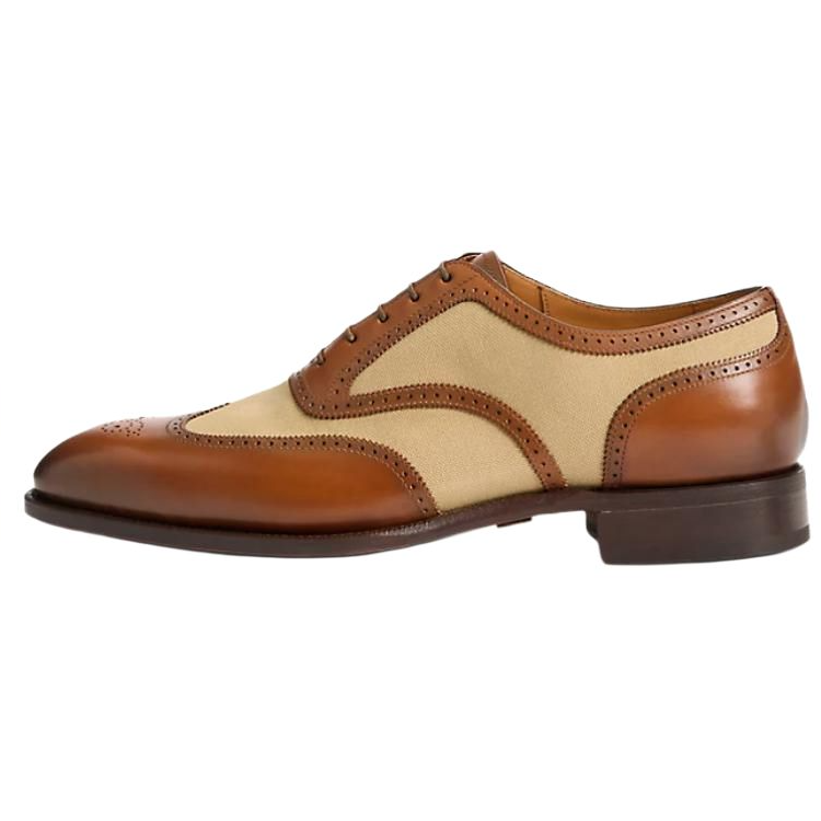 LAUREN RALPH LAUREN Маленький кожаный Круглая голова со шнурками для отдыха обувь мужской стиль Коричневый телесный  цвет