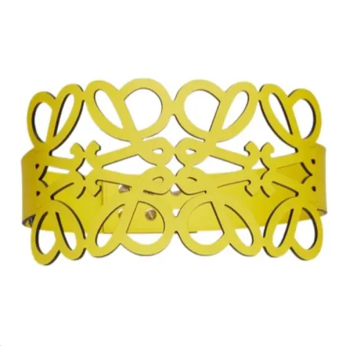 LOEWE Pattern Cut Out Lambskin Leather Belts Women's Yellow