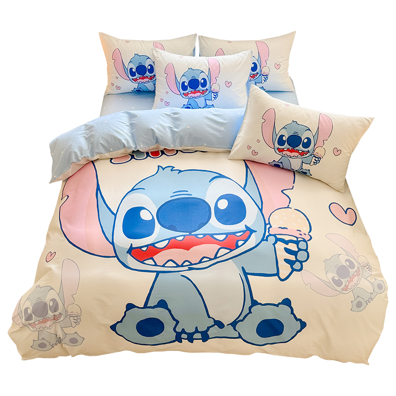 Disney Disney, cartoon cotton set, sheet, duvet cover for students, 4 piece set, 3 piece set, bedding