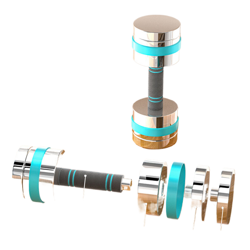 Tanxianhu adventure fox electroplated dumbbell electroplated household adjustable weight solid barbell combination detachable dumbbell pure steel unisex