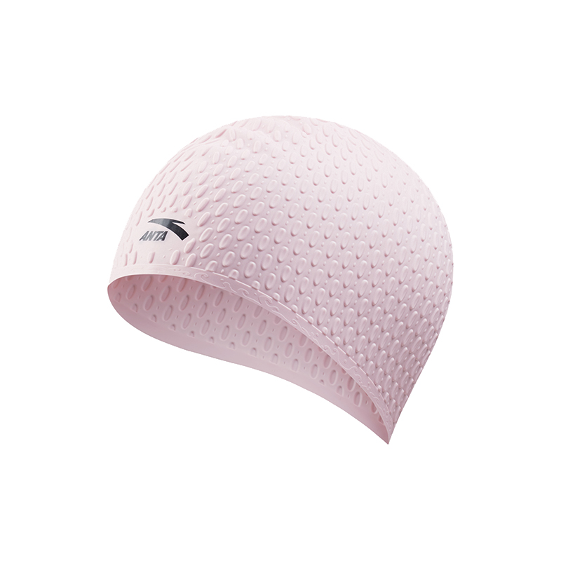 Anta Swimming Caps Silicone Swim Unisex Gray Pink