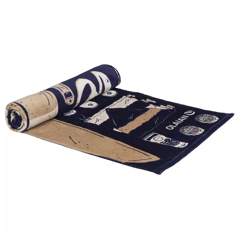 DECATHLON Athletic Equipment Beach Towel Cotton Midnight Blue, Lunar Rock Gray