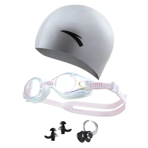 Comfortable elastic swimming cap anti-fog, earplugs, nose clip for swimming, silicone set, swimming pool for men and women