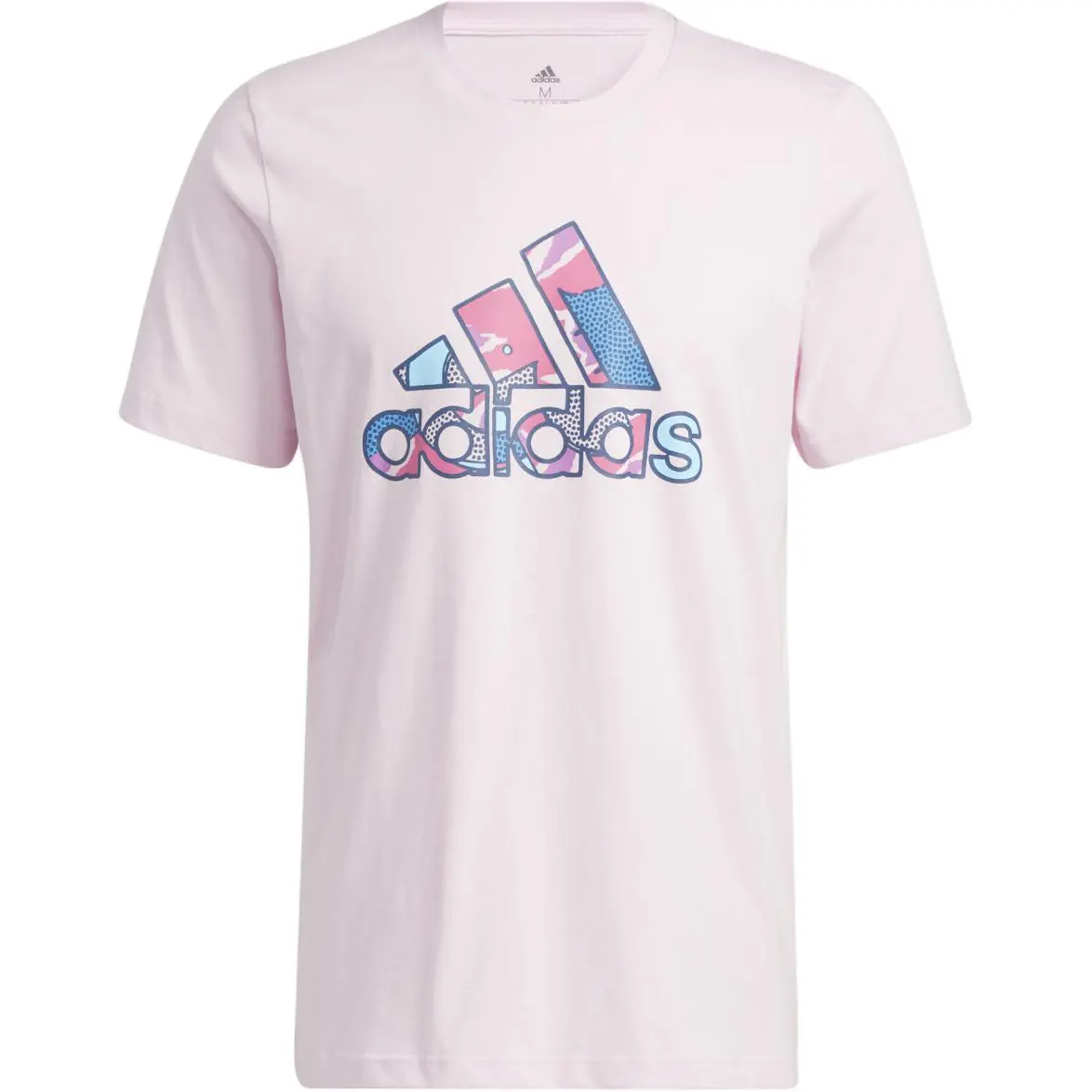Adidas T-Shirts Men's Pink Crew Neck Moderate Straight Fit