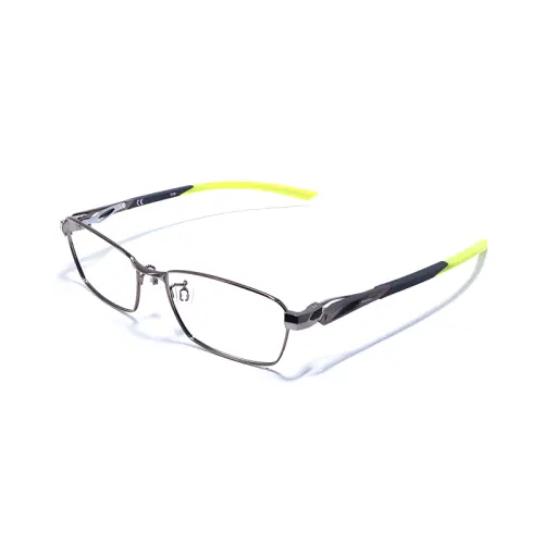 Nike Titanium Alloy Square Eyeglass Frames Men's Silver