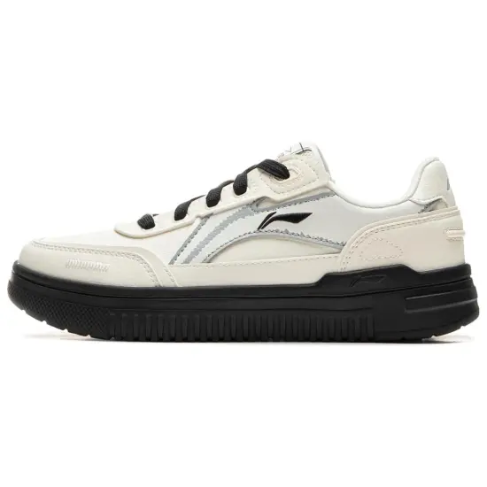 LINING Qingyun Skateboard Shoes Women's Low-Top Beige Black