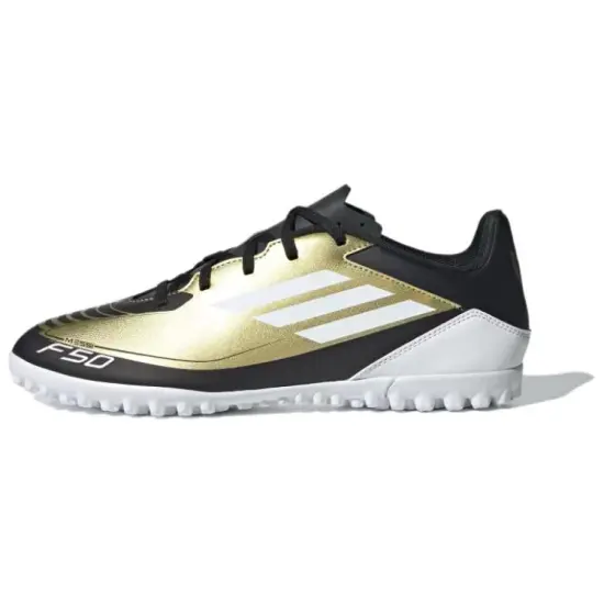 Adidas F50 Series TF Rubber Broken Studs Artificial Ground Anti Slip Wear Resistant Soccer Shoes Men's Black Gold