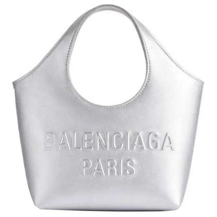 Balenciaga Mary Kate Calfskin Tote Bag, Shopping Bag, Handbag Extra Small Women's Silver