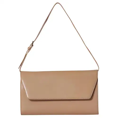 THE ROW Goatskin Evening Bag, One Shoulder Clutch Regular Women's Warm Chestnut Brown