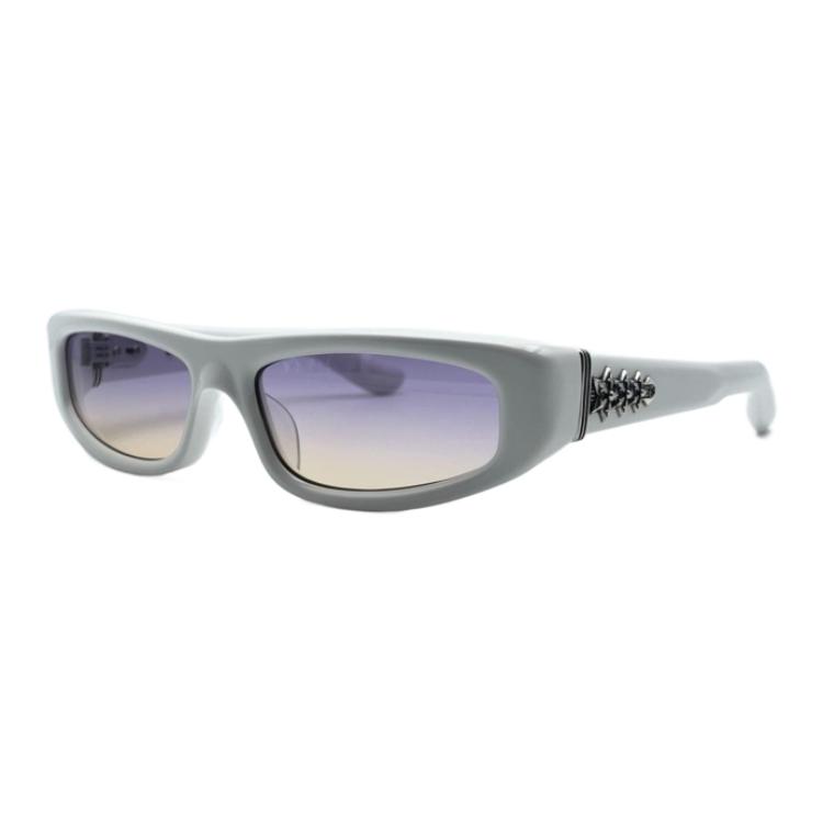 Chrome Hearts Acetate Silver Rectangular Sunglasses Women's Gray