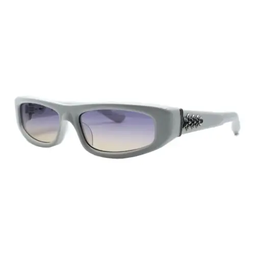 Chrome Hearts Acetate Silver Rectangular Sunglasses Women's Gray