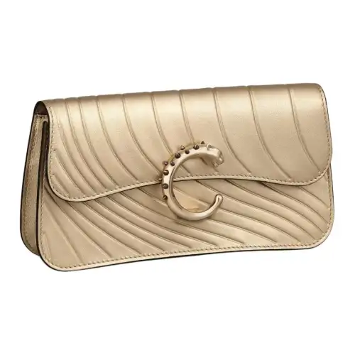 CARTIER Panthère De Cartier Calfskin Shoulder Bag Mini Women's Gold