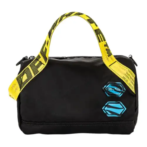 OFF WHITE Polyamide One Shoulder Handbag, Crossbody Bag Small Unisex Black