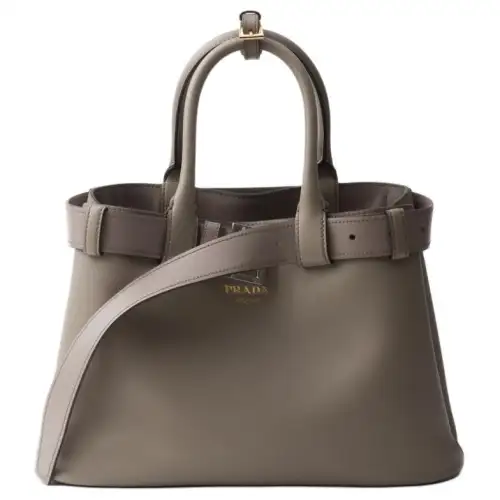 PRADA Leather Shoulder Bag, Crossbody Bag, Handbag Medium Women's Clay Gray