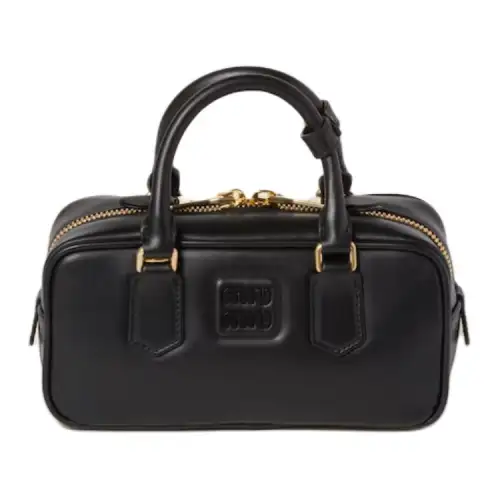 MIU MIU Arcadie Leather Handbag Women's Black