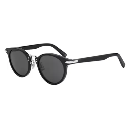 DIOR Plate Frame Round Sunglasses Unisex Black