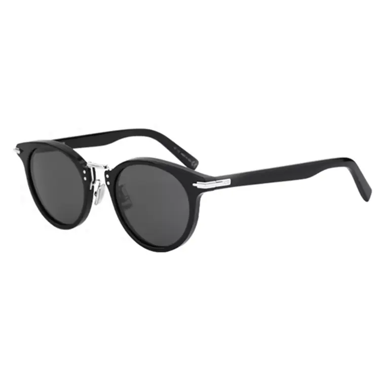 DIOR Plate Frame Round Sunglasses Unisex Black