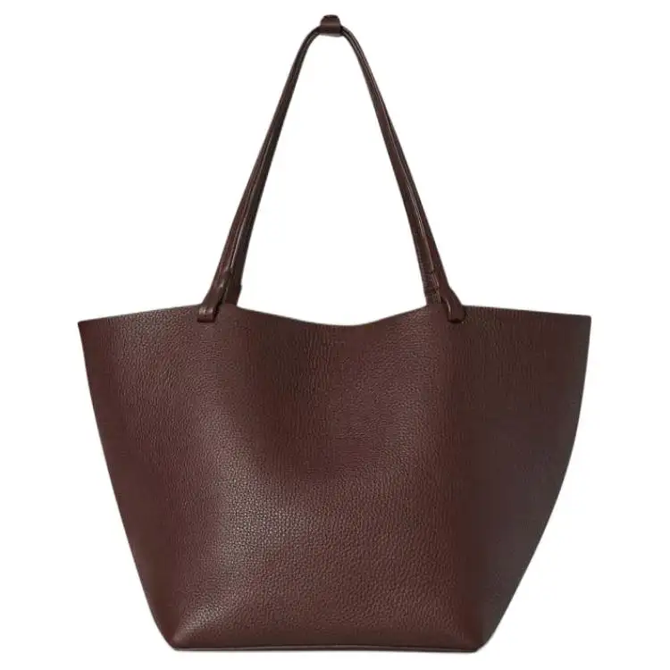 THE ROW Cow Leather Tote Bag, Shopping Bag, Handbag Women's Dark Red Brown