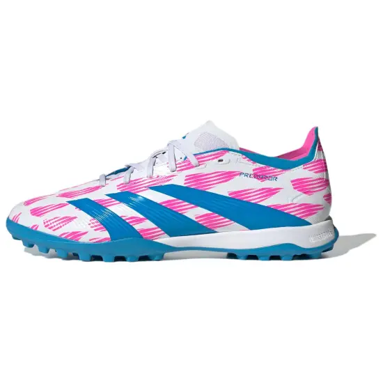 Adidas PREDATOR LEAGUE Artificial Ground Anti Slip Wear Resistant Soccer Shoes Unisex Blue Pink