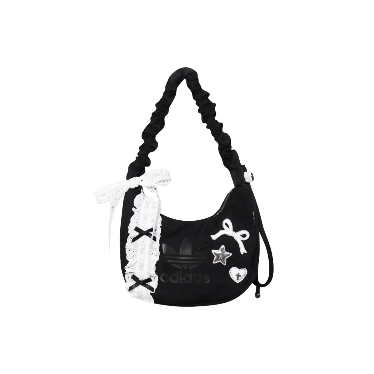 Adidas Originals Trefoil Fabric Cloud Bag, Shoulder Bag, Handbag, Shoulder Bag Mini Women's Black White