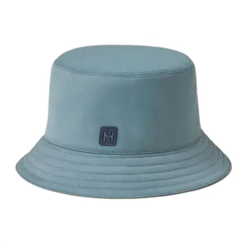 HERMES Brand Logo Cotton Bucket Hats Men's Blue
