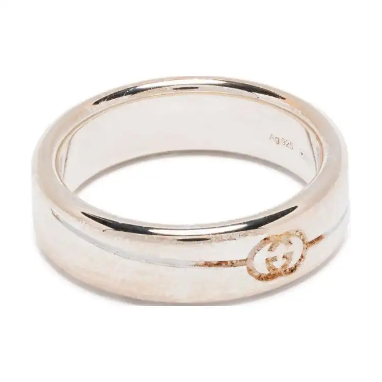 GUCCI Sterling Silver Interlocking G Ring