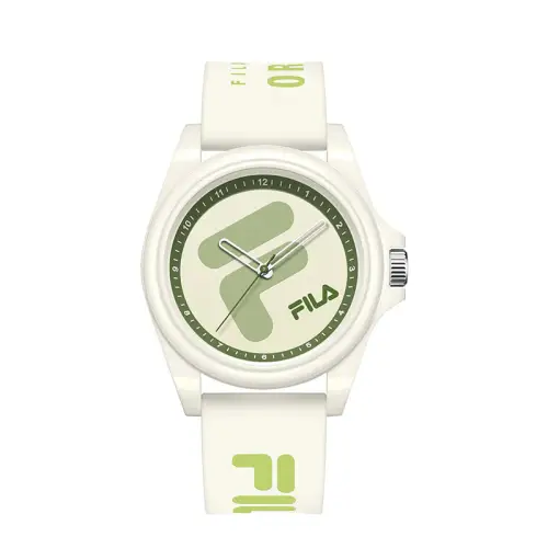 FILA Quartz castle, silicone watch strap, beige trend dial for men and women for students, quartz mechanism, European style