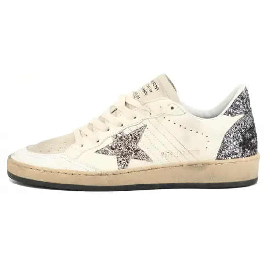 Golden Goose Ball Star Glittered Leather Sneakers