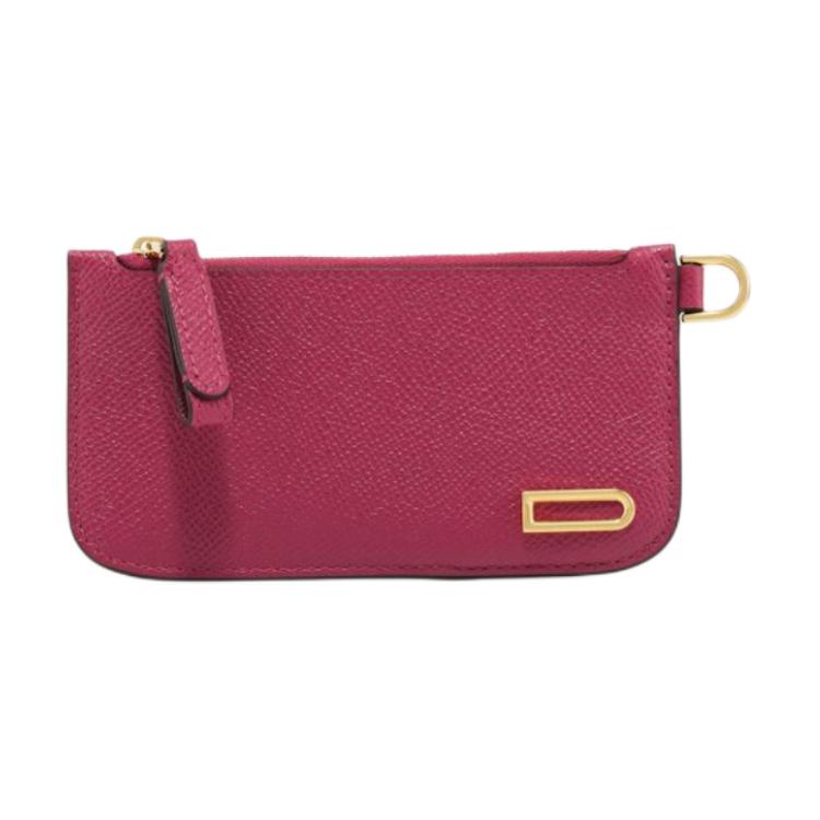 Delvaux Delvo Vagabond золотой металлический Аксессуары с замками Открытие и закрытие блестящего зерна альпина маленькая кожаный Карта пакет женский фуксия цвет