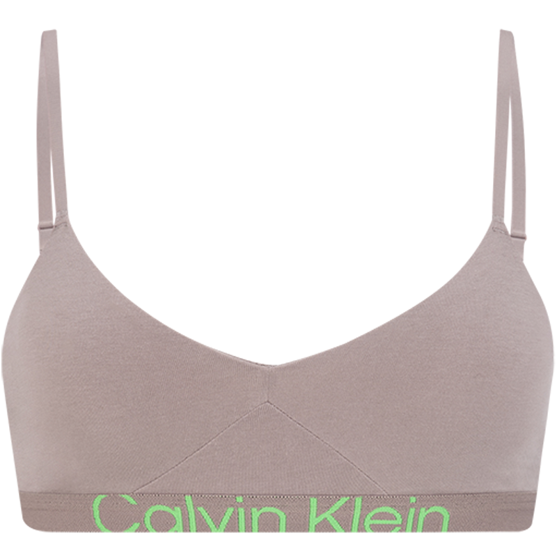 CALVIN KLEIN jacquard light sport comfortable thin padded soft top support non-wired tank top bra for women gray coffee