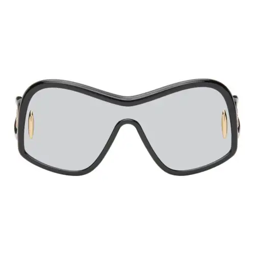 LOEWE Acetate Metal Irregular Shape Sunglasses Women's Black