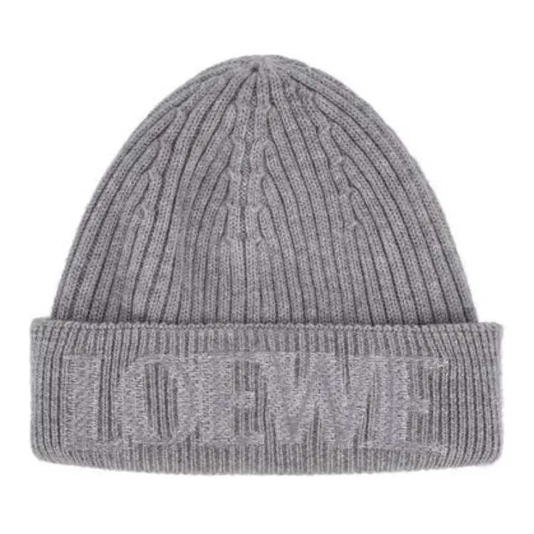 LOEWE Logo Embroidered Ribbed Knit Beanie