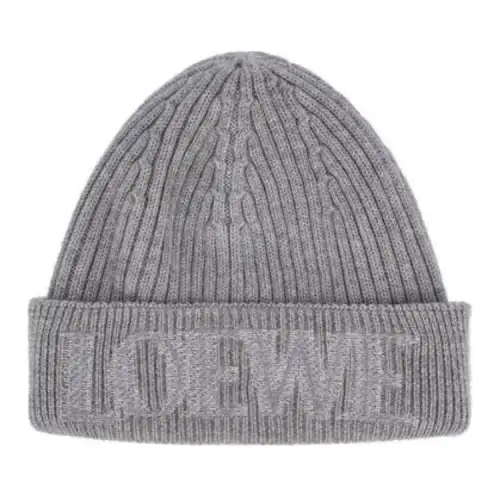 LOEWE Logo Embroidered Ribbed Knit Beanie