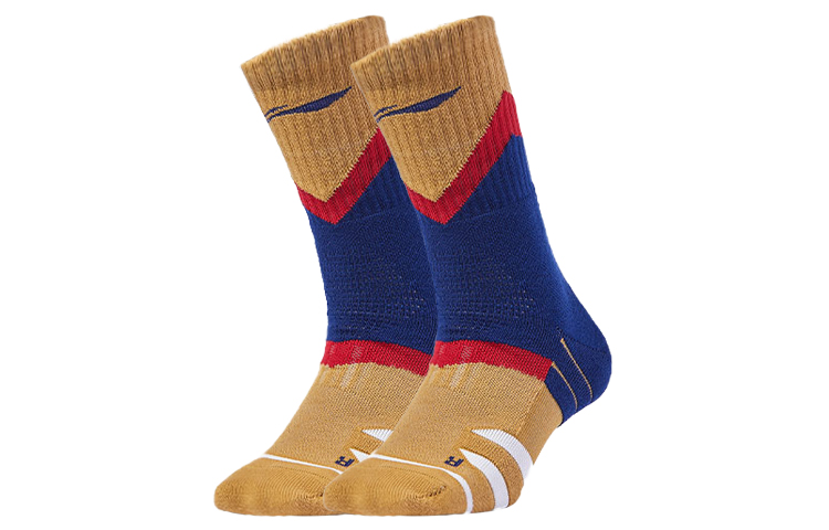 Li Ning Basketball Socks Men’s Combo Set Yellow Blue Multicolor