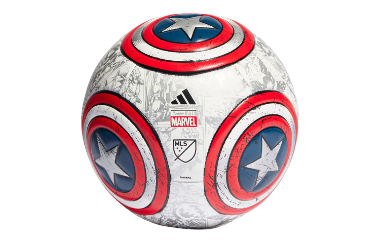 Adidas x MLS X Marvel Captain America Theme Collection Size 45 Machine Stitched Ball TPU White Red Blue Soccer Ball