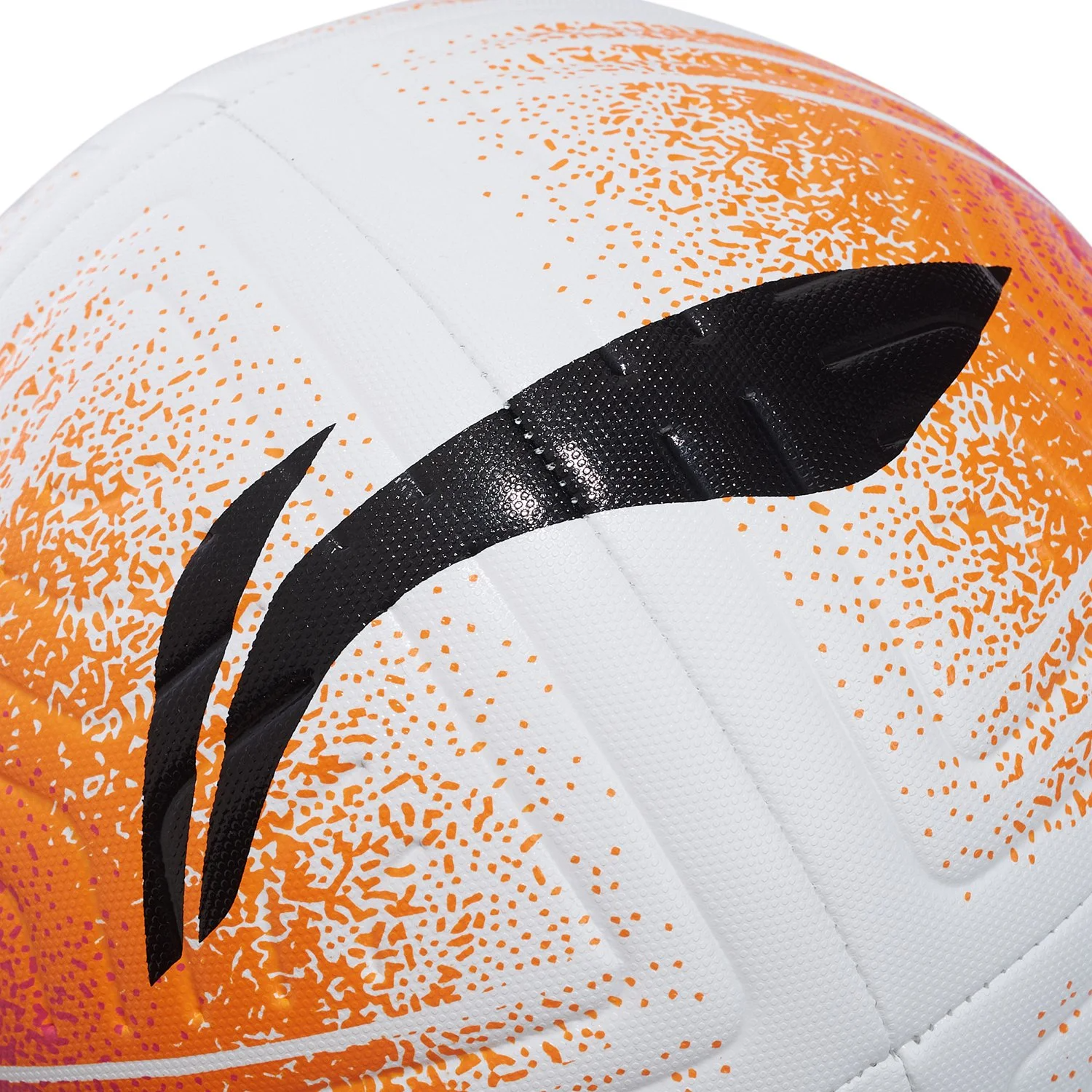 Li Ning Size 5 Soccer Ball TPU Machine Stitched Soccer Ball Unisex White Orange