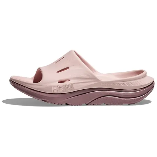 HOKA ONE ONE Ora Recovery Slide 3 Slide Slippers Women's Pearl Pink/Quartz Rock Color