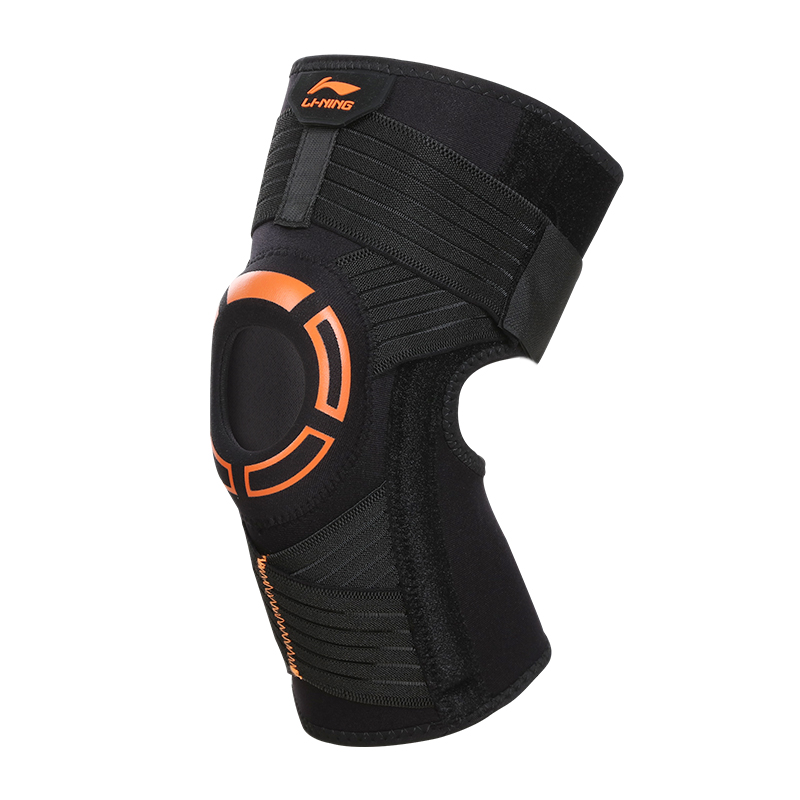 Li Ning, football basketball polyurethane elastic breathable knee pads for badminton for men and women, for running, polyester