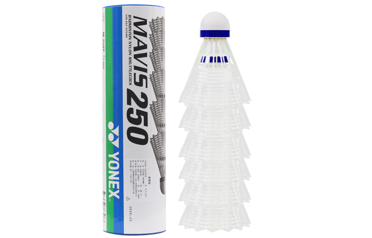 YONEX Mavis Collection M 250EX Nylon Shuttlecock 6 Pack Nylon Training Shuttlecocks