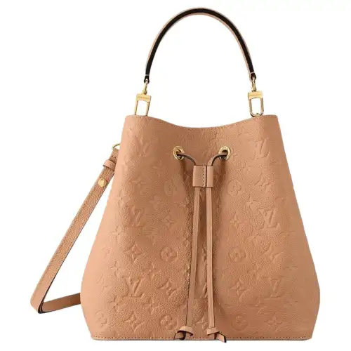 LOUIS VUITTON NéoNoé Leather Bucket Bag, Handbag, Shoulder Bag, Crossbody Bag Medium Women's Brown