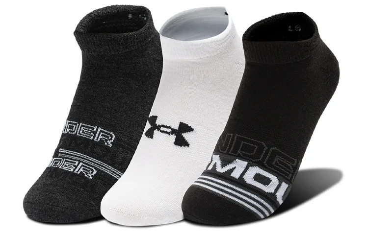 Under Armour Ankle Socks Unisex 1 Set 3 Pack Black/White/Dark Gray