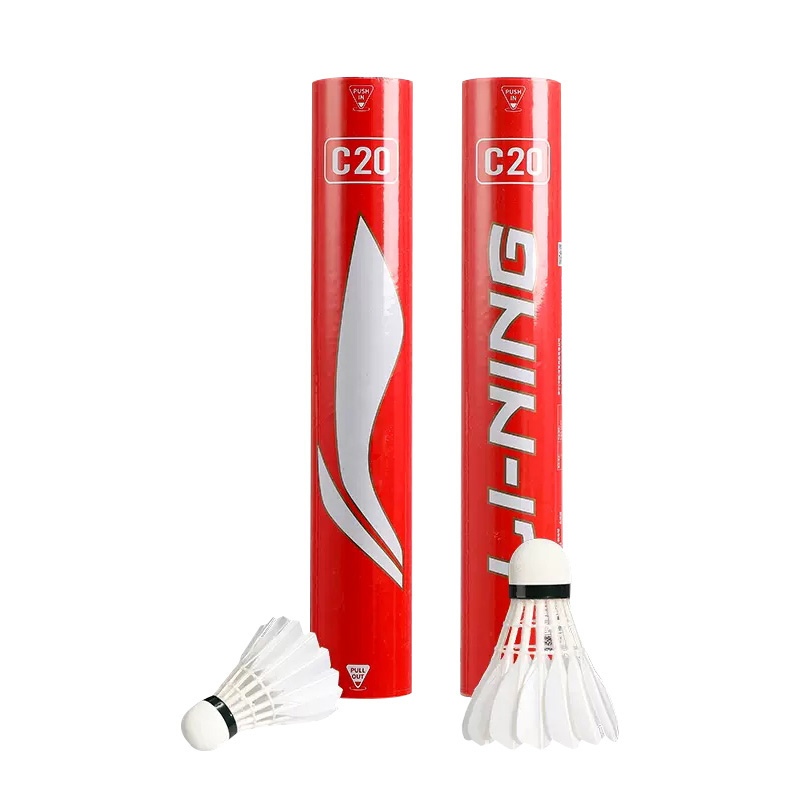 Li Ning C20 Duck Feather Shuttlecock 12 Pack Duck Feather Match Ball Shuttlecocks