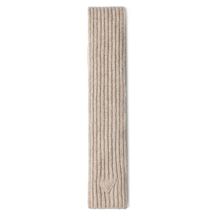 PRADA Logo detail Cashmere Scarf