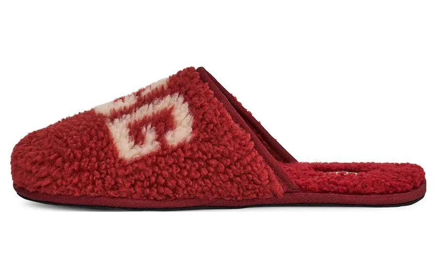 UGG Brogues Closed Toe, Home Cotton Slippers Red