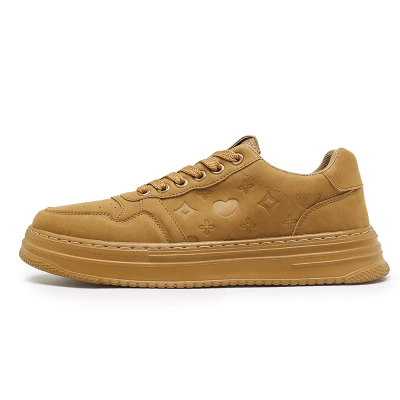 Mulinsen super migration leather Air Force One suede leather personalized heart-shaped embossed small fragrance office gentleman commuting trend fashion simple classic versatile thick sole increased non-slip wear-resistant warm comfortable soft sole rebound low-top sneakers men's style