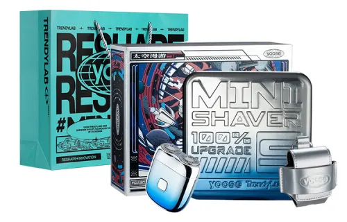 Colored Yoose Space Odyssey MINIS Rotary Shaver Stainless Steel Double Heads Full Body Washable Mini Portable
