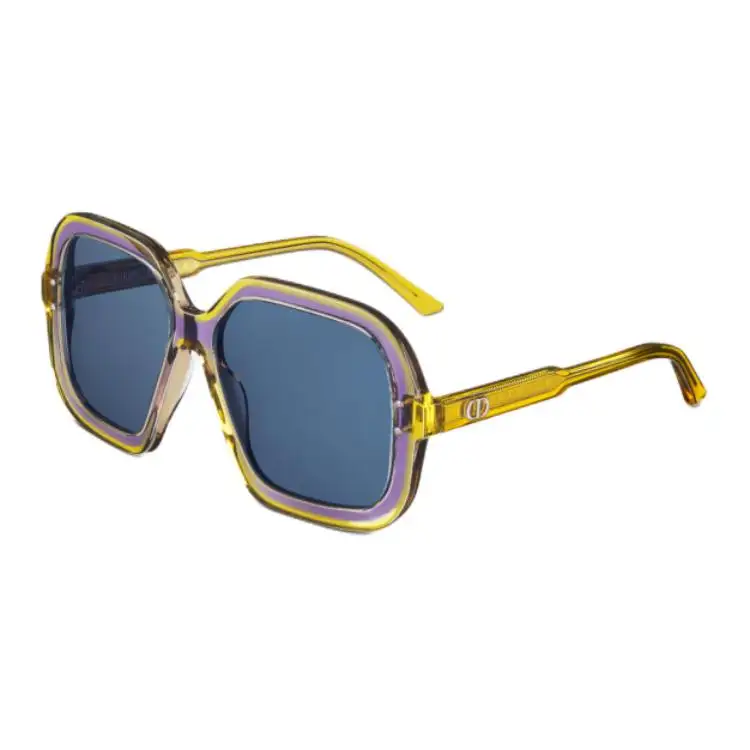 DIOR Irregular Shape Sunglasses Women's Yellow