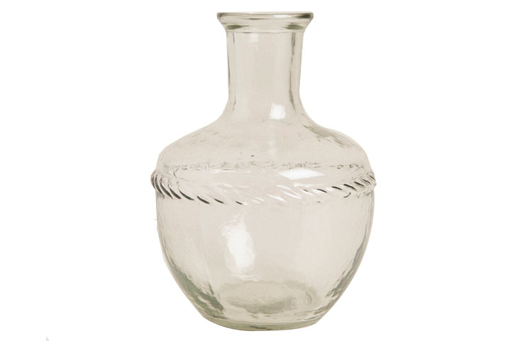 Zara home glass European creative bottle-shaped relief vase transparent color