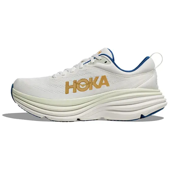 HOKA ONE ONE Bondi 8 Running Shoes Men Low-Top Frosty Gold